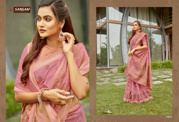 Sangam Desi Handloom Designer Festive Wear Cotton Saree 